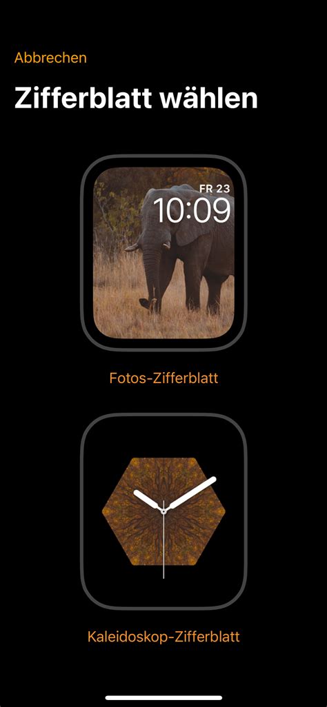 apple watch zifferblätter ändern